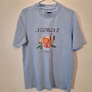 Negroni Cocktail Baby Blue Summer Vibe Tshirt - Size S